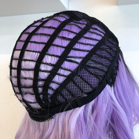 20" Pastel Purple Ombre w/ Blk Roots Wig | Leona - Picture 7 of 7